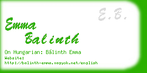 emma balinth business card