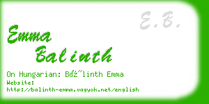 emma balinth business card